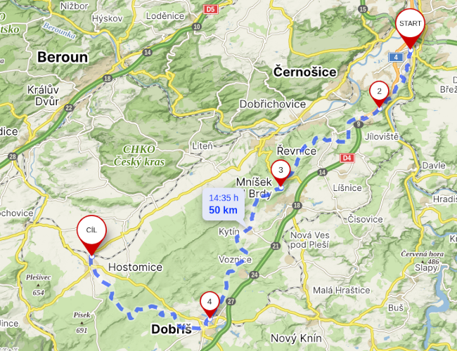 Mapa trasy